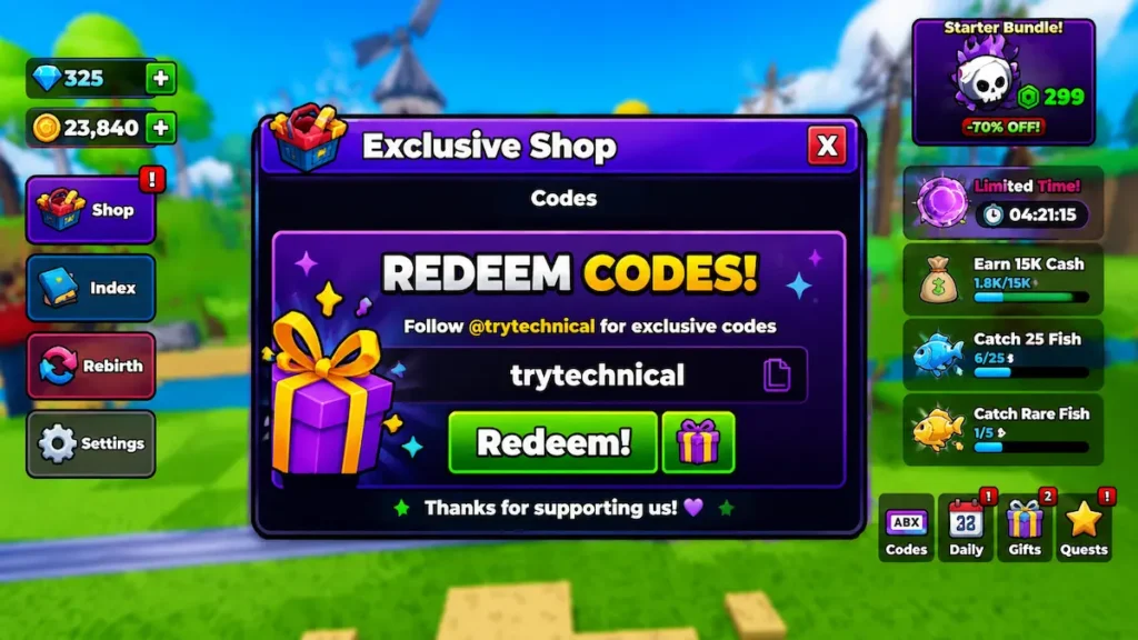 Redeem Bomb Fishing Codes